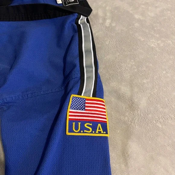 BMA Best Sangmoosa Taekwondo Uniform Gi USWC Black Belt Club Size 4‎ Blue MMA - Picture 4 of 13